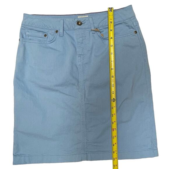 Women's Light Blue Stretch Denim Jean Skirt Preppy Summer Coastal Size 4P - Picture 4 of 6